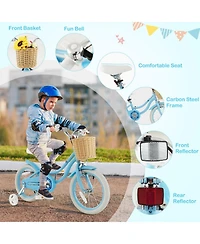 Sugift 16-Inch Kids Bike with Training Wheels and Adjustable Handlebar Seat