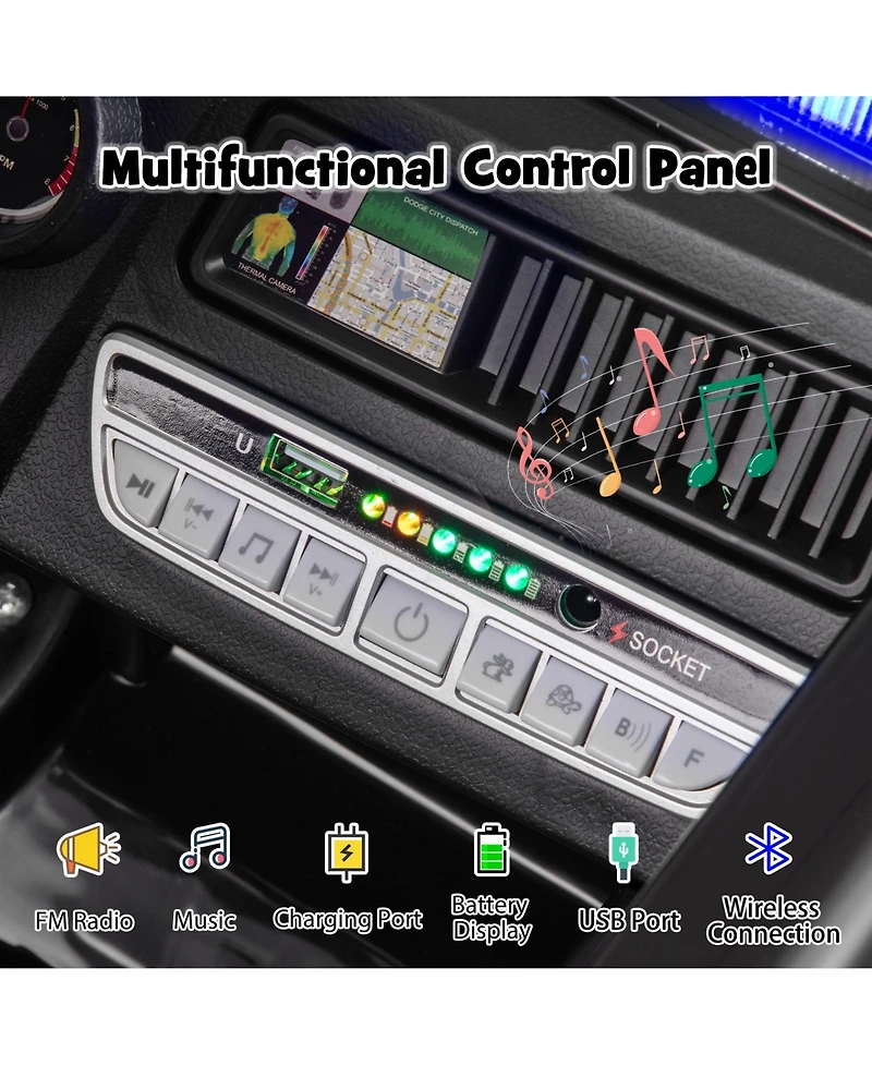 Sugift 12V Battery Powered Electric Vehicle with 3 Speeds and Megaphone