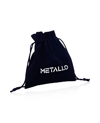 Metallo Stainless Steel, Ip Black Plated Inlay Round Ring - Lapis