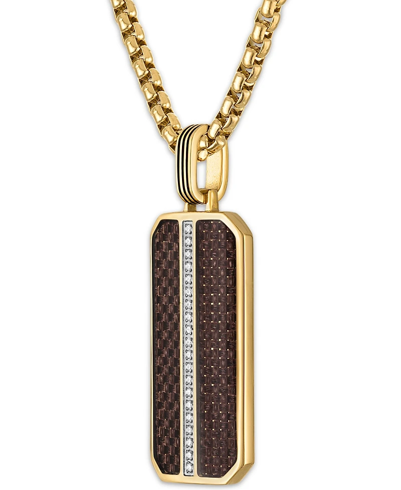 Esquire Men's Jewelry Diamond Pendant Necklace (1/10 ct. t.w.) in Stainless Steel