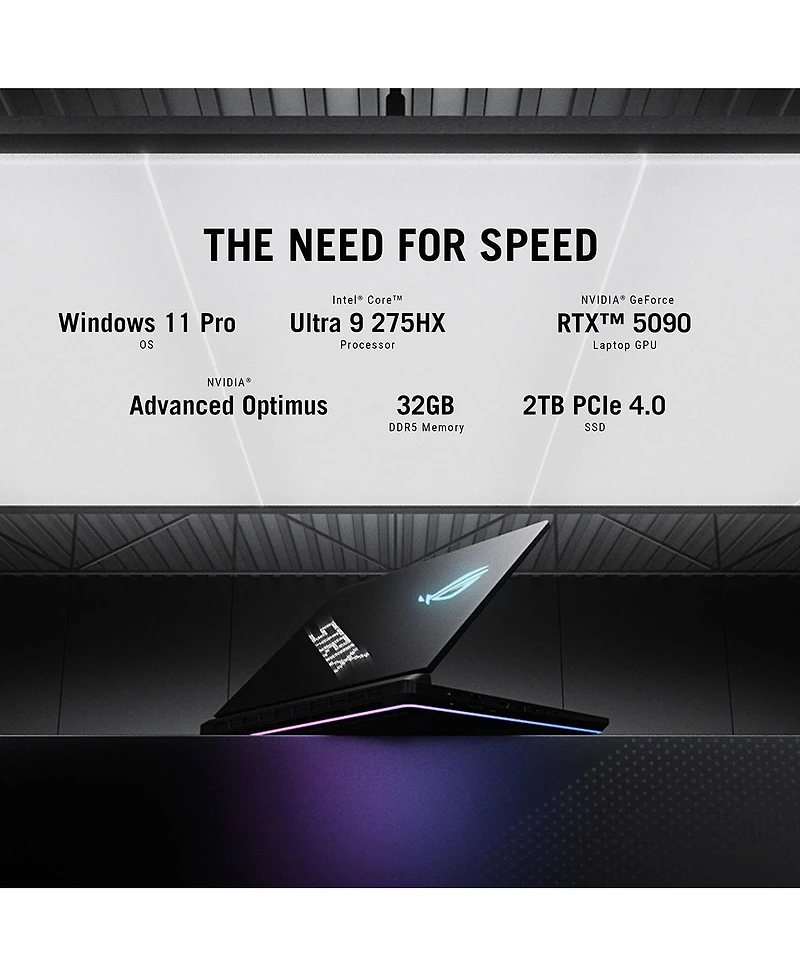 Asus 18" Rog Strix Scar 18 Gaming Laptop - Intel Core Ultra 9 Processor 275HX - Nvidia GeForce Rtx 5080 - 32GB/2TB Ssd - Win 11 Pro