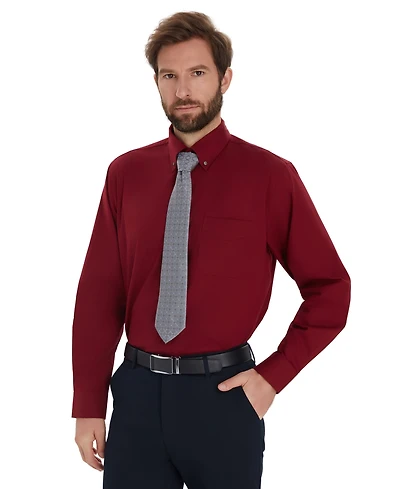 Club Room Men's Pinpoint Button Front Solid Dress Shirt, Macy's Exclusive