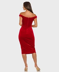 B Darlin Juniors' Off-The-Shoulder Midi Dress