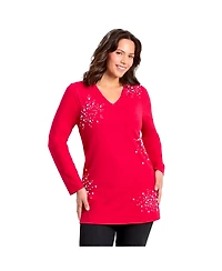 Avenue Women's Embellished V-Neck Tunic