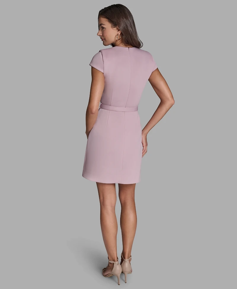 Bcbg Women's Scuba Square Neck A-Line Dress