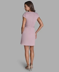 Bcbg Women's Scuba Square Neck A-Line Dress