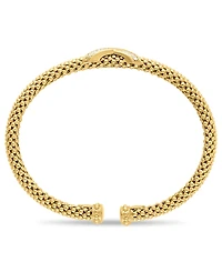 Macy's Diamond X Station Mesh Cuff Bangle Bracelet (1/6 ct. t.w.) in 14K Gold Over Sterling Silver