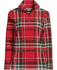 Lands' End Women's Tall Anyweather Fleece Quarter Zip Pullover Coat