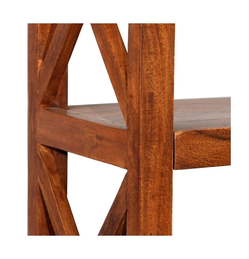 Bookshelf Solid Acacia Wood Honey Finish 23.6"x11.8"x63"