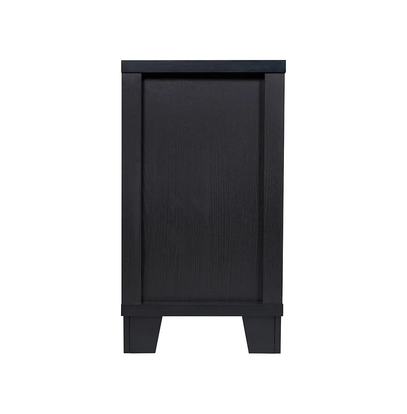 Merrick Lane Samson Three-Drawer Engineered Wood Buffet Sideboard Cabinet With Three Tempered Glass Doors For Dining Room/Kitchen