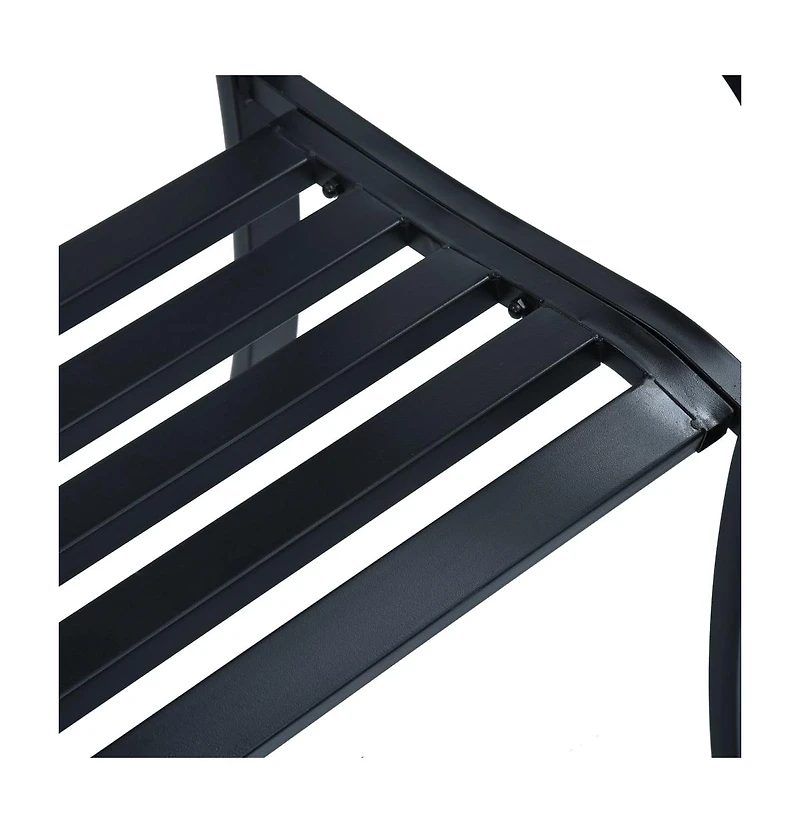 Patio Bench 49.2" Black Steel