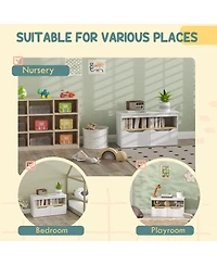 Qaba Toy Storage Organizer with 2 Drawers, Toy Shelf, Large Top,