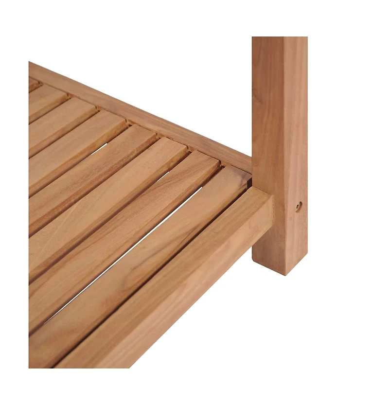 4-Tier Bathroom Storage Rack Solid Teak 16.5"x16.5"x65"