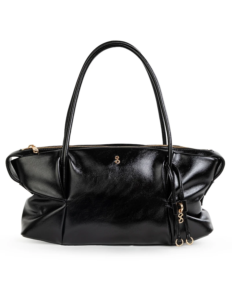 Sam and Libby Onyx Belted Satchel Bag
