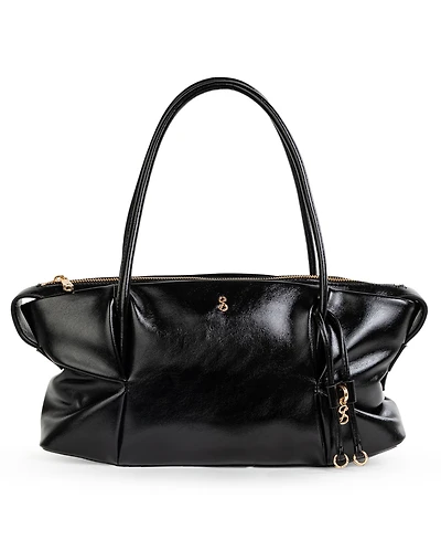 Sam and Libby Onyx Belted Satchel Bag