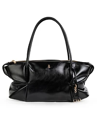 Sam and Libby Onyx Belted Satchel Bag
