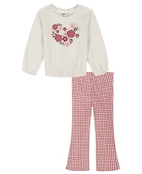 Kids Headquarters Girls Toddler 4T-6X Long-Sleeve Top and Pants, 2-Piece Set