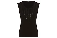 Olsen Women's Rib Knit Shell with Sequin Detail