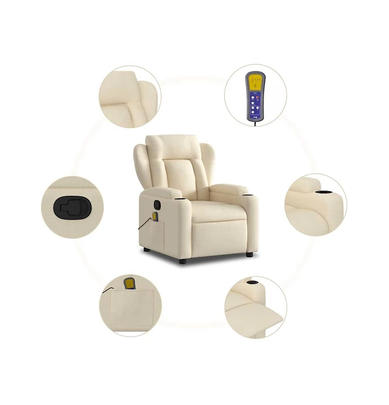 vidaXL Massage Recliner Chair Fabric