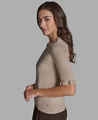 Bcbg Women's Shiny Crewneck Sweater