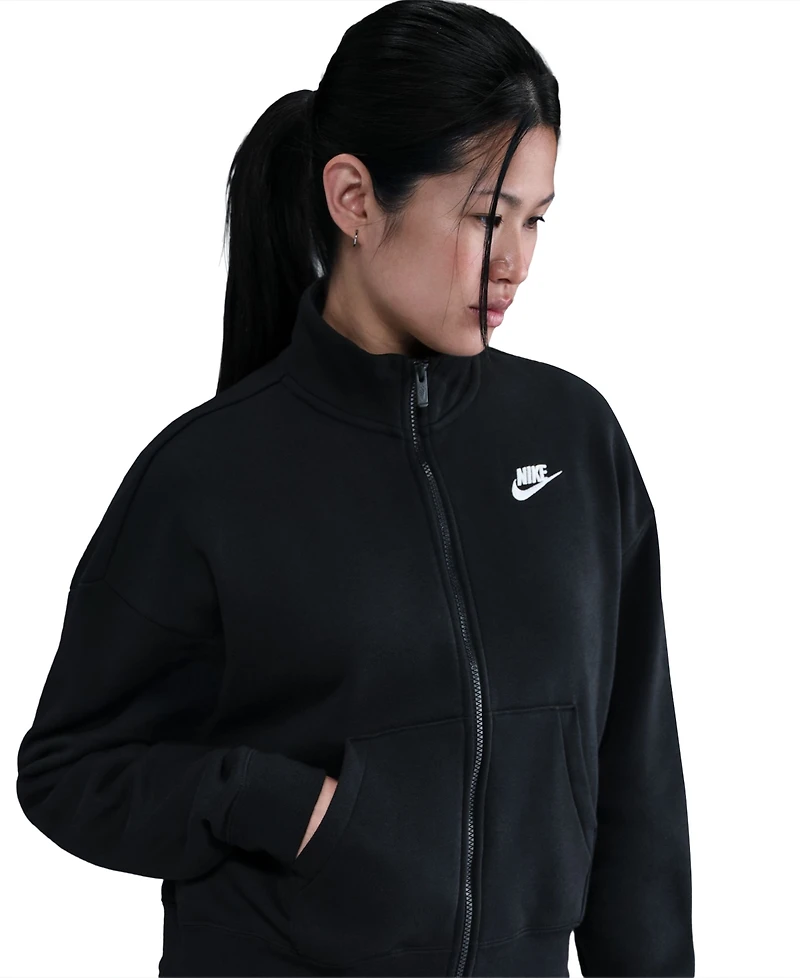 Nike Women's Sportswear Club Zipper Loose Track Jacket