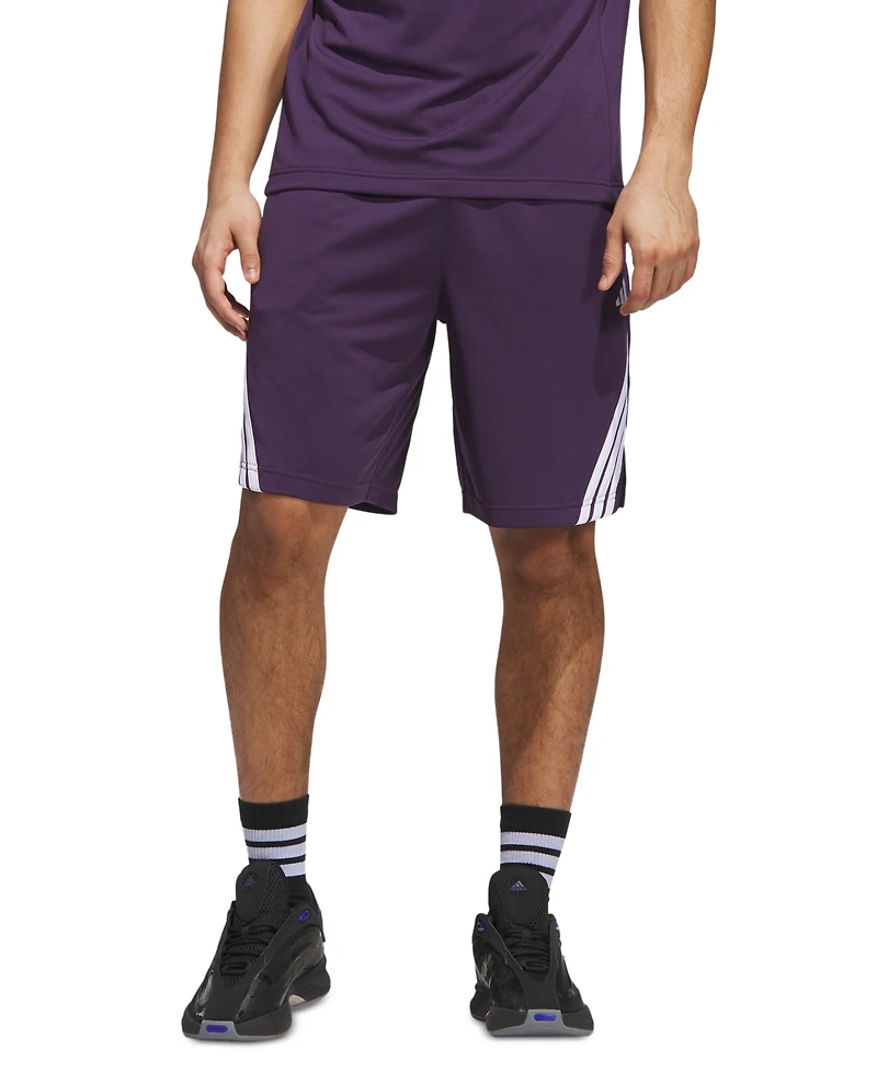 adidas Men's Three-Stripes Legends Basketball Shorts 9"