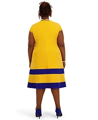 Kasper Women's Cap Sleeve Knee Length Fit & Flare Dress, Regular and Plus