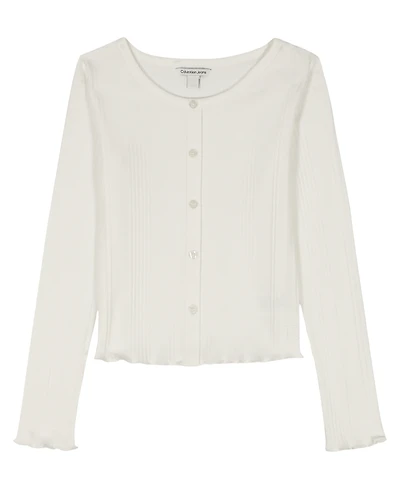 Calvin Klein Girls 7-16 Variegated Long-Sleeve Top