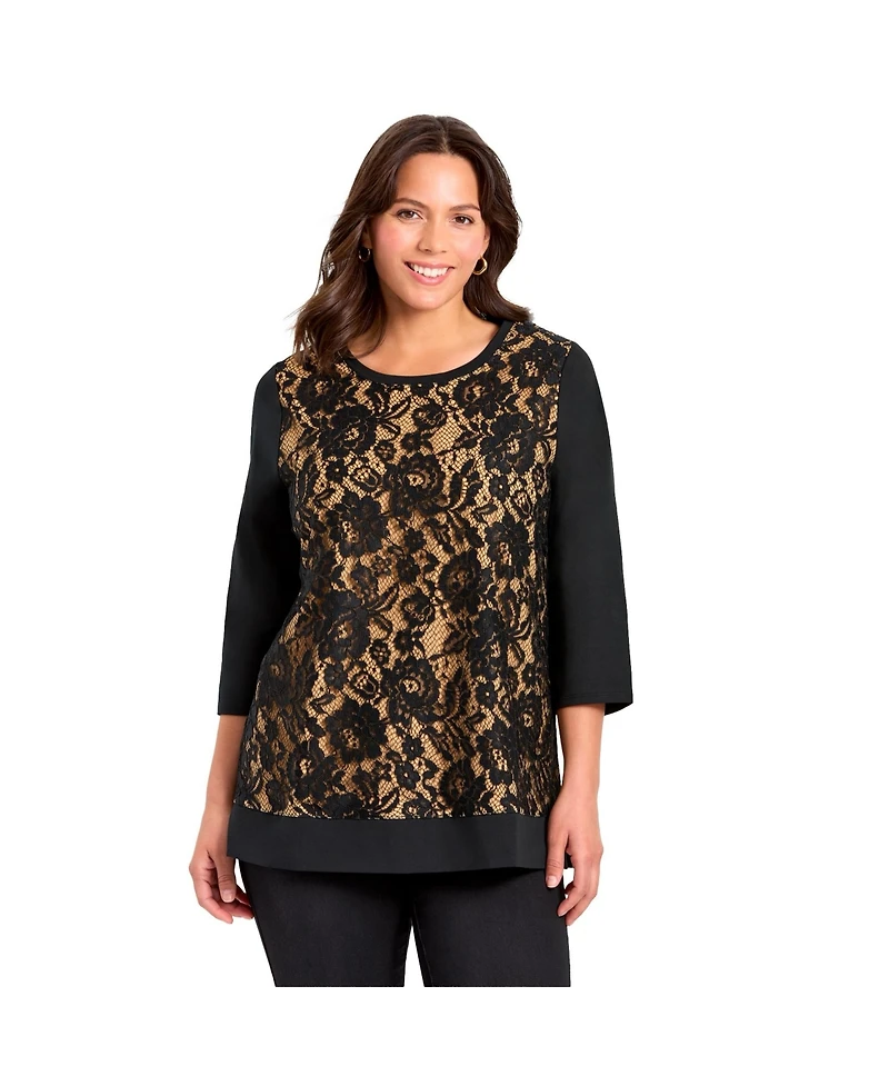 Avenue Women's Lace Crewneck Tee