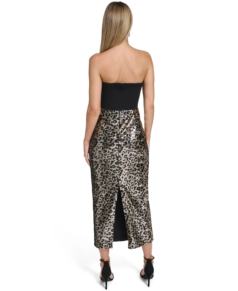 Eliza J Women's Social Sequined Strapless Dress