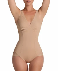 Leonisa Women's Sheer Stripe Detail Sculpting Bodysuit