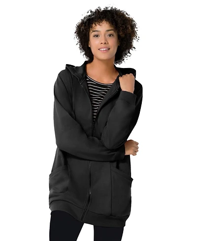 Woman Within Women's Zip Front Tunic Hoodie Jacket