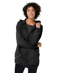 Woman Within Women's Zip Front Tunic Hoodie Jacket