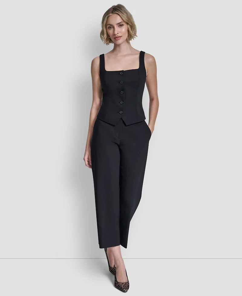 Dkny Women's Button Front Vest Top