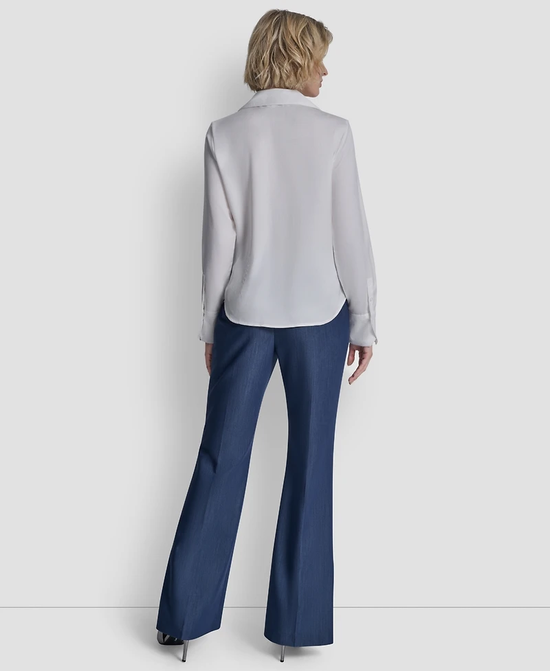 Dkny Women's Collared Button-Up Blouse