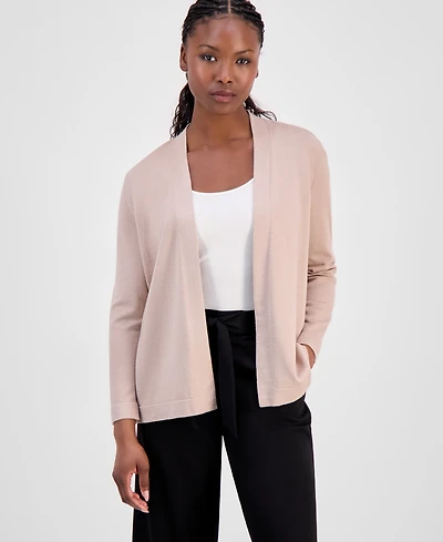 Ak Anne Klein Petite Chatham Open-Front Cardigan