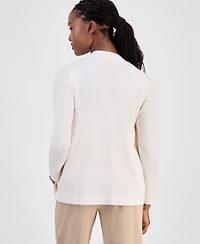 Ak Anne Klein Petite Chatham Open-Front Cardigan