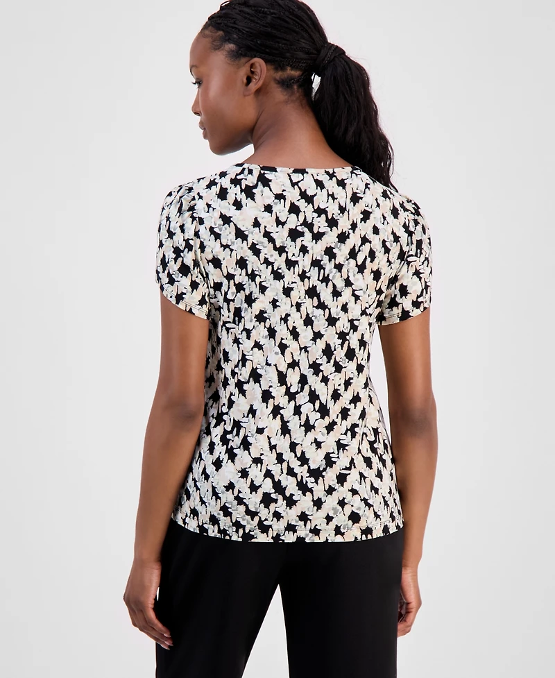 Ak Anne Klein Petite Tulip-Sleeve Top