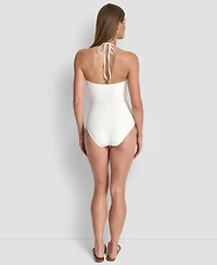Dkny Women's Removable Cups Halter Neck One-Piece Swimsuit
