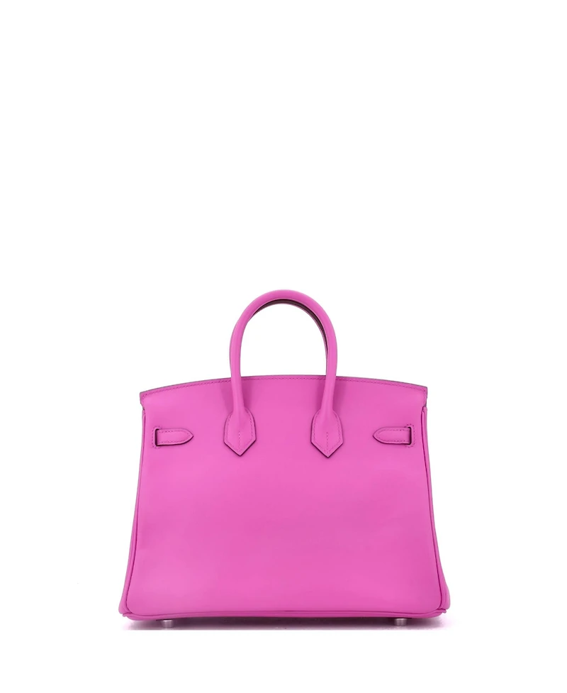 Pre-Owned Hermes Birkin 25 Handbag Pink Swift with Palladium Hardware