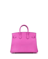 Pre-Owned Hermes Birkin 25 Handbag Pink Swift with Palladium Hardware