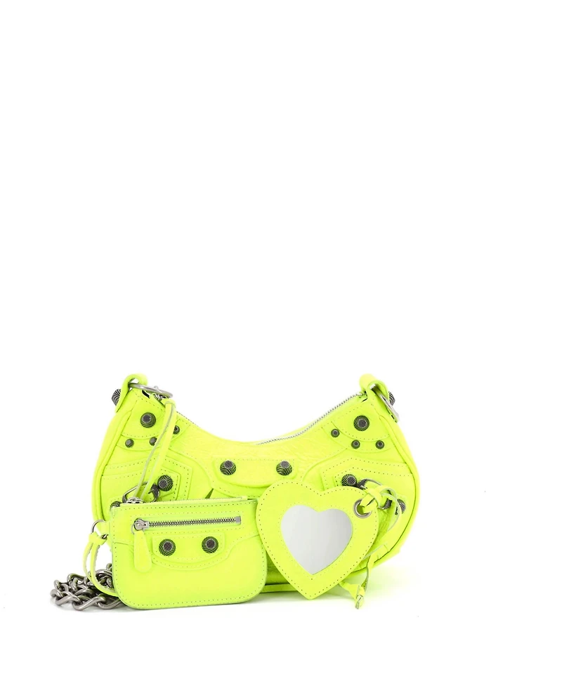 Pre-Owned Balenciaga Xs Le Cagole Giant Studs Chain Shoulder Bag Leather