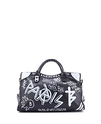 Pre-Owned Balenciaga Medium City Graffiti Classic Studs Bag Leather