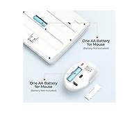 risokeys Wireless Keyboard & Mouse Combo – Keyboard with Wrist Rest, 3 Dpi Adjustable Mouse, 2.4G Wireless Pc, Laptop & Computer – White