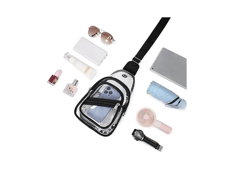 Batfox Clear Bag for Stadium Events, Clear Backpack Purse for Women Waterproof Pvc Crossbody Fanny Pack for Concert