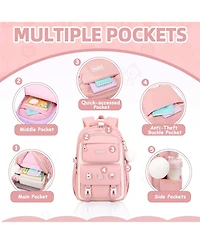 Batfox Pink Girls Backpack Kids Backpack for Girls