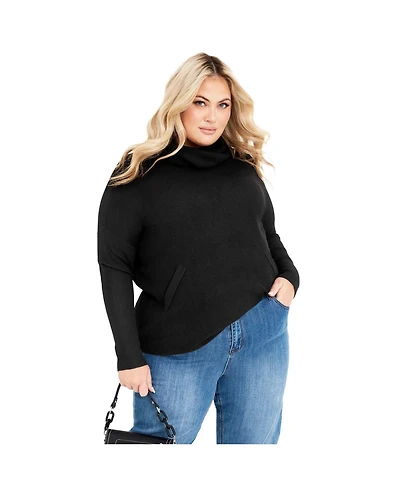 Avenue Women's Ash Turtleneck Close Fit Sweater