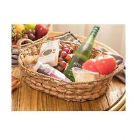 Wickerwise Seagrass Fruit Bread Basket Tray with Handles