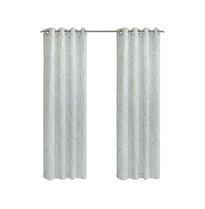 Habitat Ivy Light Filtering Grommet Botanical Motif Print Curtain Panel for Livingroom