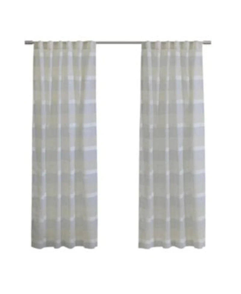 Habitat 100 Polyester Nathan Stripe Sheer Faux Linendual Header Curtain Panel 52 X22 X 108 X22 Blue